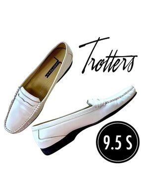 TROTTERS White Brazilian Leather Classic Penny Loafers Francie II (9.5 S)
